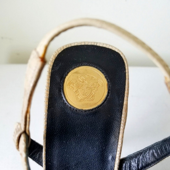 Versace Vero Cuoio Medi Reptile Strap Sandal - Picture 7 of 7